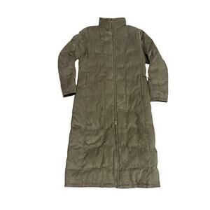 LL Bean Jacket Womens Medium Vintage Trench Coat Goose Down Insulated Lined